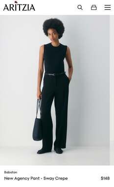 Babaton Atelier High-Rise Straight Leg Dress Pants Black Size 8